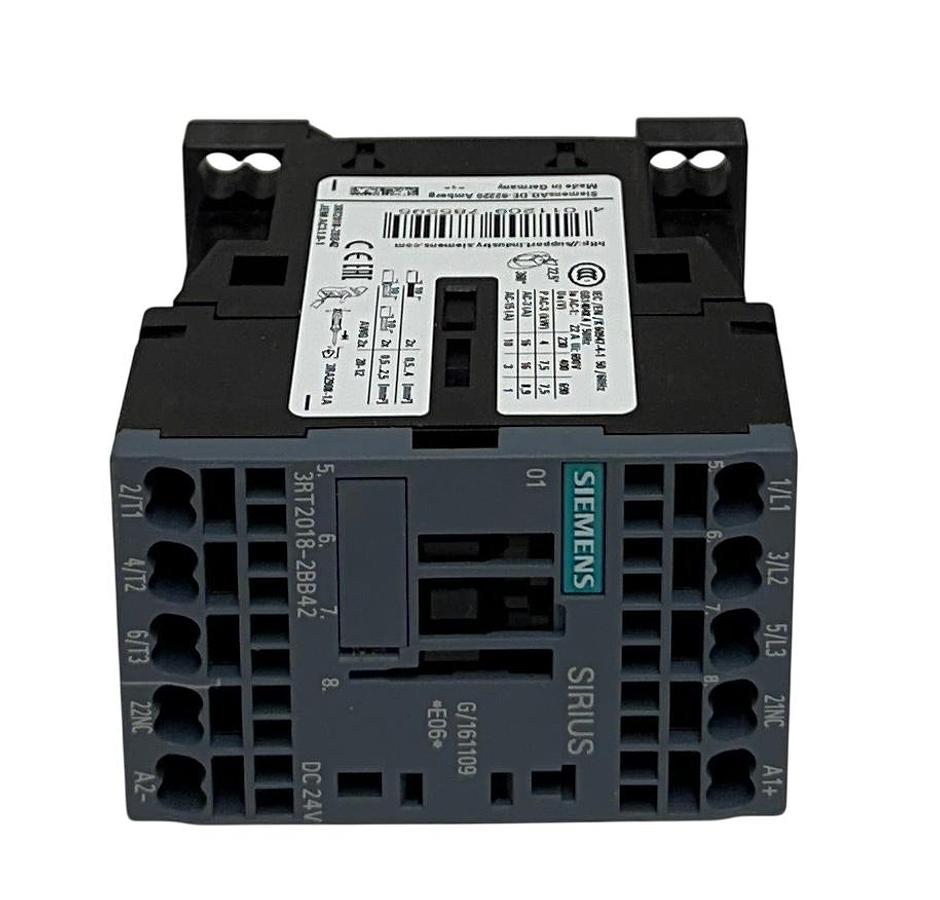 Used SIEMENS 3RT2018-2BB42 / 3RT20182BB42 SIRIUS CONTACTOR 24VDC 1/3PH 3-POLE NSMP