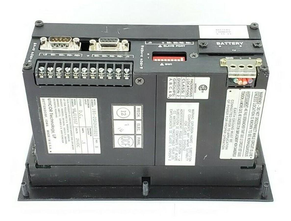 Used UTICOR TECHNOLOGY 180-22A2N008E0 OPERATOR INTERFACE REV. B 24VDC .3A