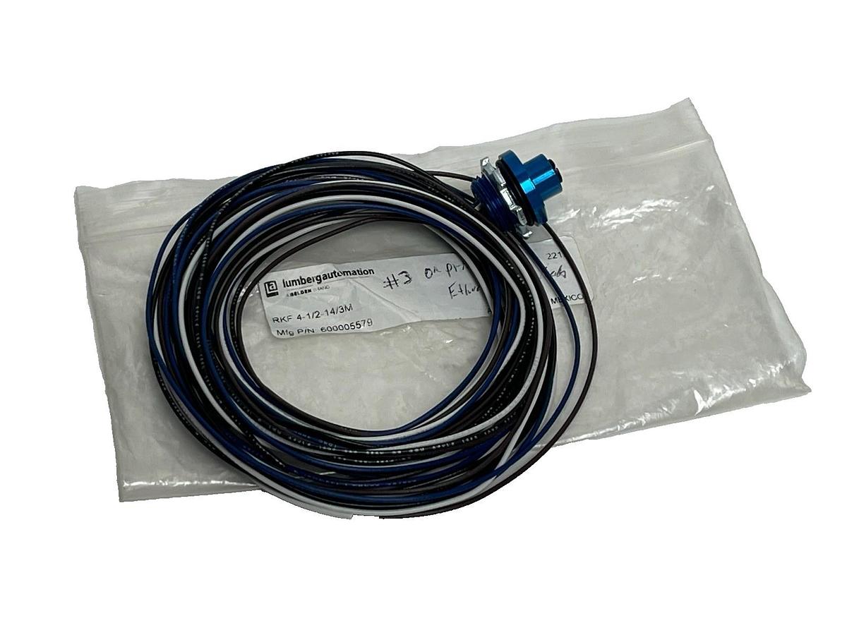 Lumberg Automation RKF 4-1/2-14/3M Receptacle 4-Pole Female 1/2" NPT 3M Leads