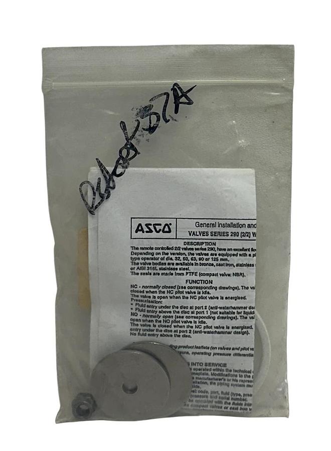 ASCO C131208 OEM SOLENOID VALVE REBUILD KIT DISC PACKING / LOCKNUT / SEAL NSMP