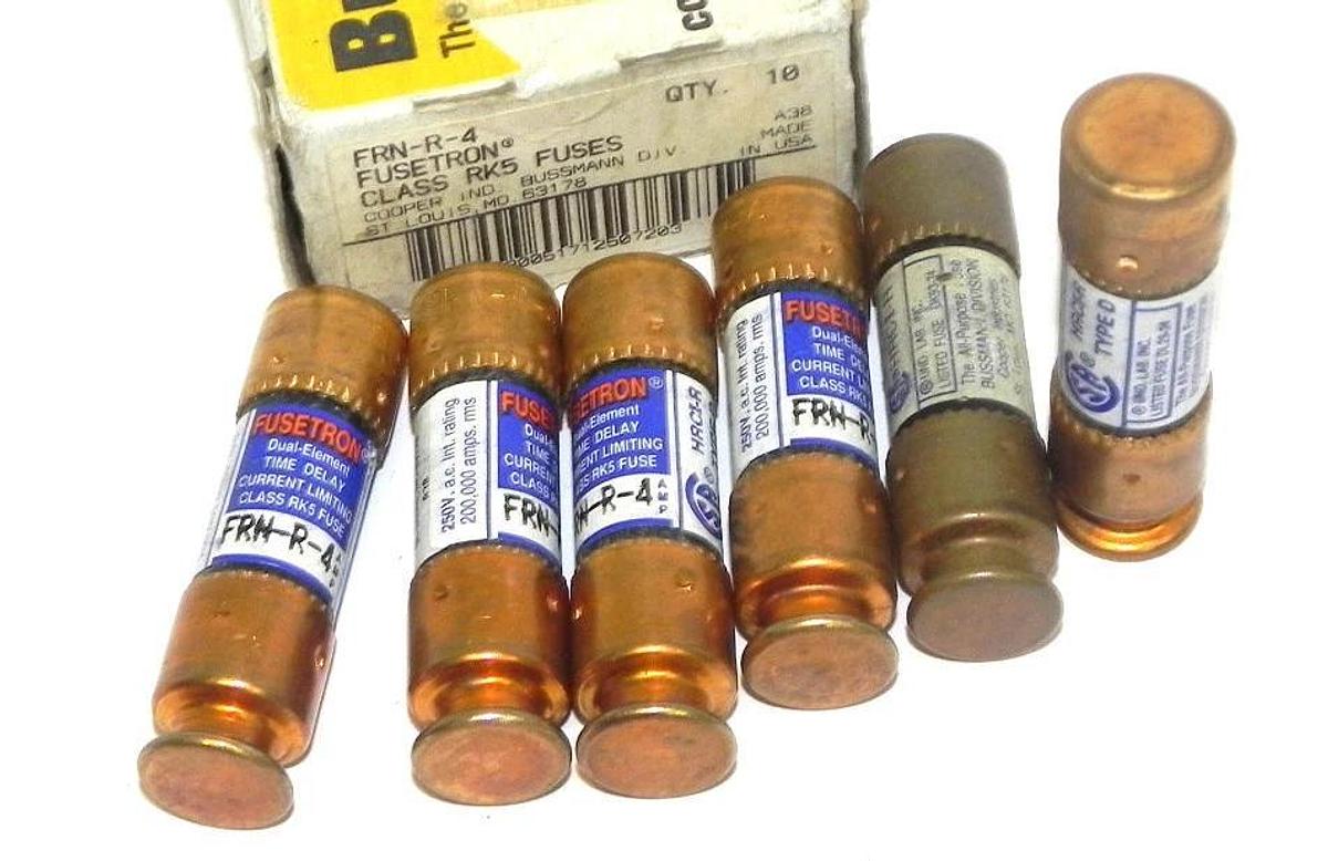 NIB BUSSMANN FRN-R-4 FUSETRON CLASS RK5 (BOX OF 6)