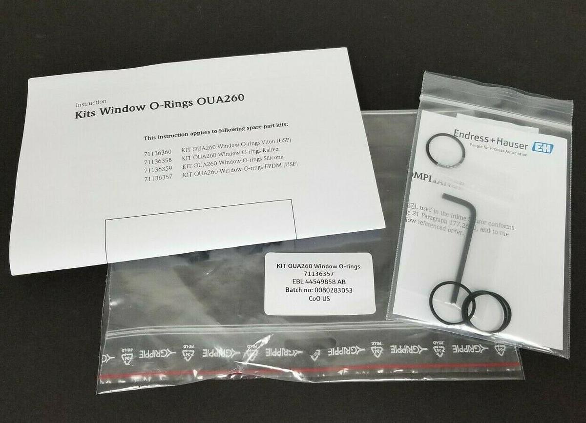 Used NEW ENDRESS + HAUSER KIT OUA260 WINDOW O-RINGS EPDM (USP) 71136357