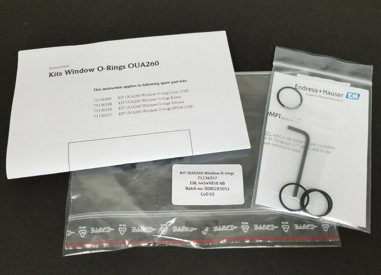 Used NEW ENDRESS + HAUSER KIT OUA260 WINDOW O-RINGS EPDM (USP) 71136357