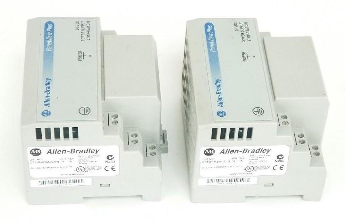 Used LOT OF 2 ALLEN BRADLEY 2711P-RSACDIN POWER SUPPLIES SER A, 24VDC, 2711PRSACDIN