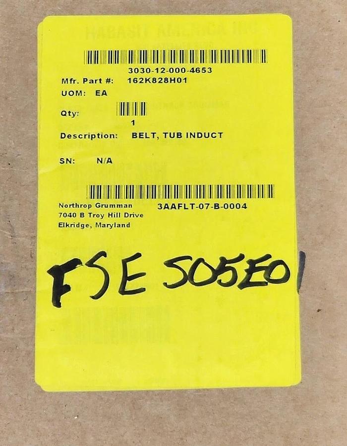 NIB HABASIT AMERICA INC. 3030-12-000-4653 BELT, TUB INDUCT P/N: 162K828H01