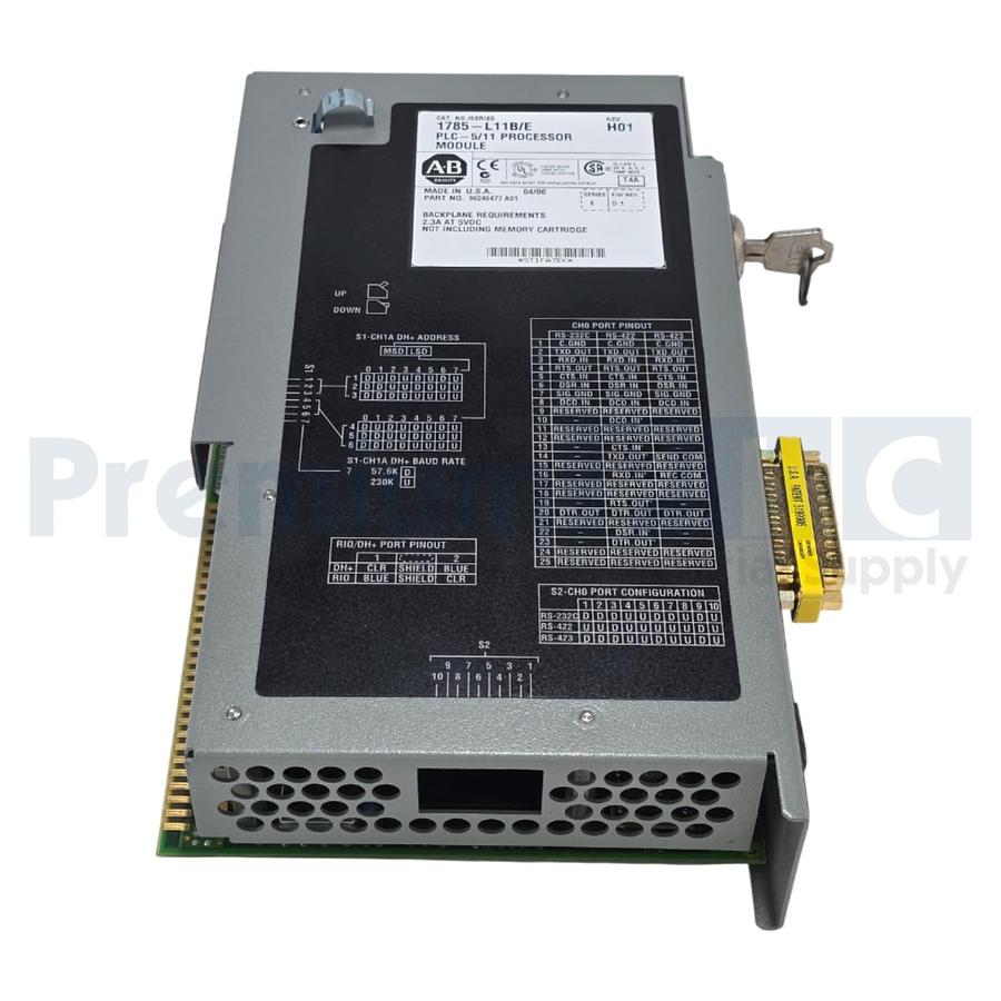 Used ALLEN BRADLEY 1785-L11B/E PLC-5/11 PROCESSOR MODULE REV. H01 F/W REV. D.1 NSNP