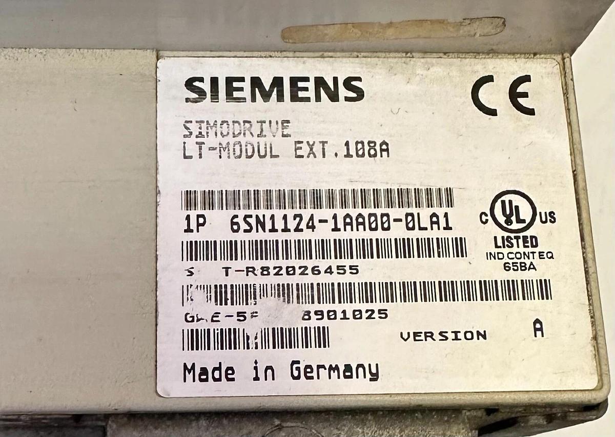 Used SIEMENS 6SN1124-1AA00-0LA1 / 6SN11241AA000LA1 SIMODRIVE LT-MODUL EXT. 108A V. A