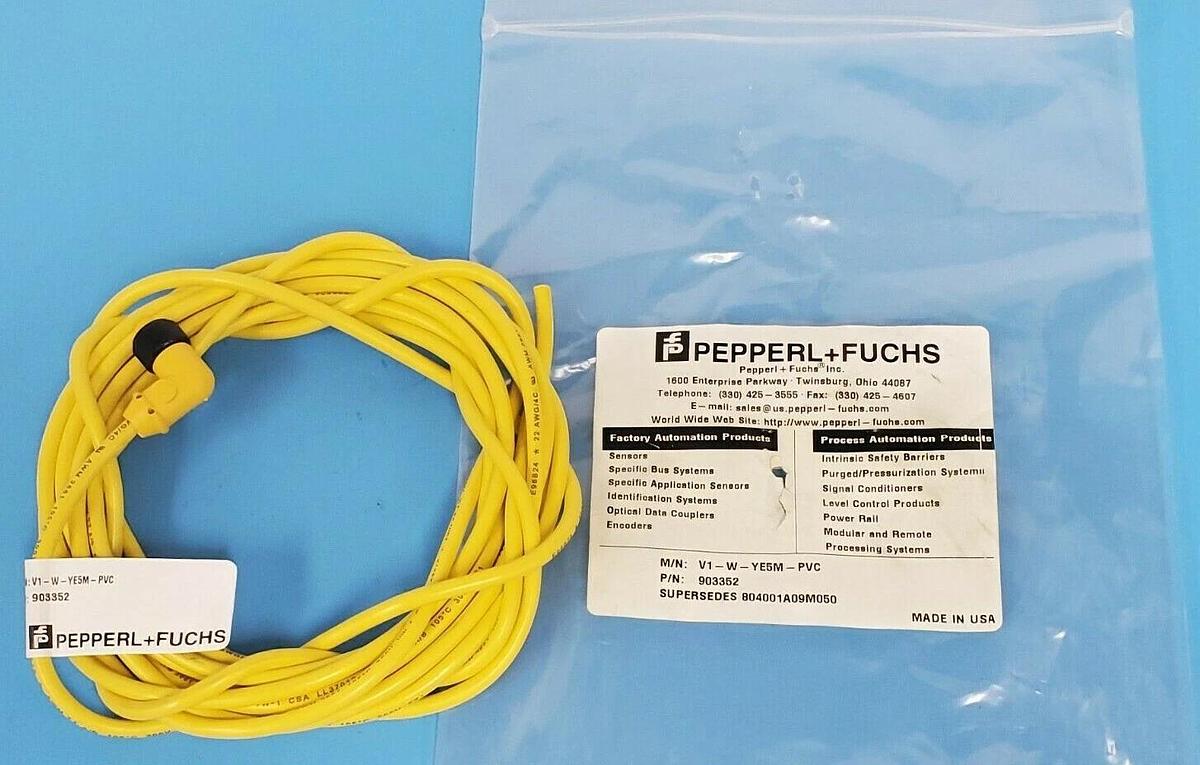 Used NEW PEPPERL+FUCHS M/N: V1-W-YE5M-PVC P/N: 903352 FEMALE CORDSET
