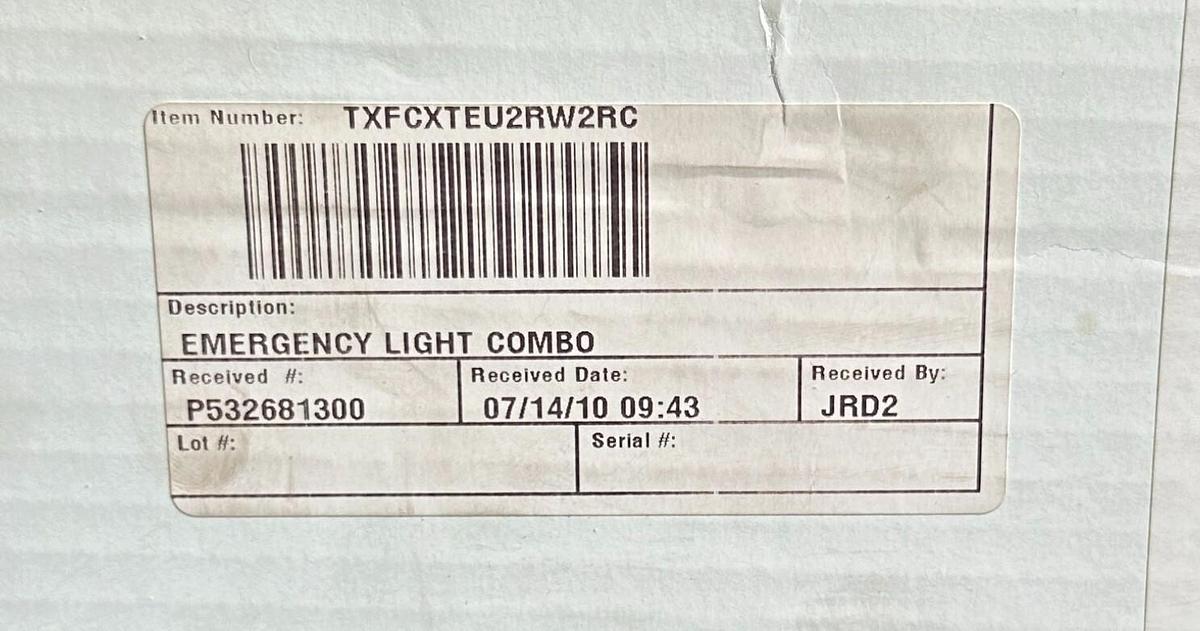 Used NEW EMERGENCY EXIT LIGHTING FIXTURE TXFCXTEU2RW2RC LED REMOTE CAPABLE EXIT SIGN