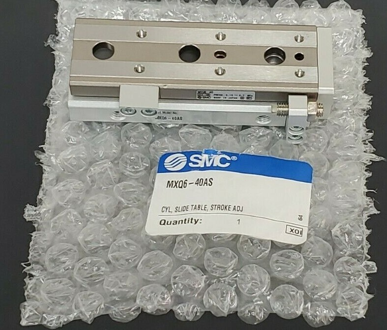 NEW SMC MXQ6-40AS CYL, SLIDE TABLE, STROKE ADJ MXQ640AS