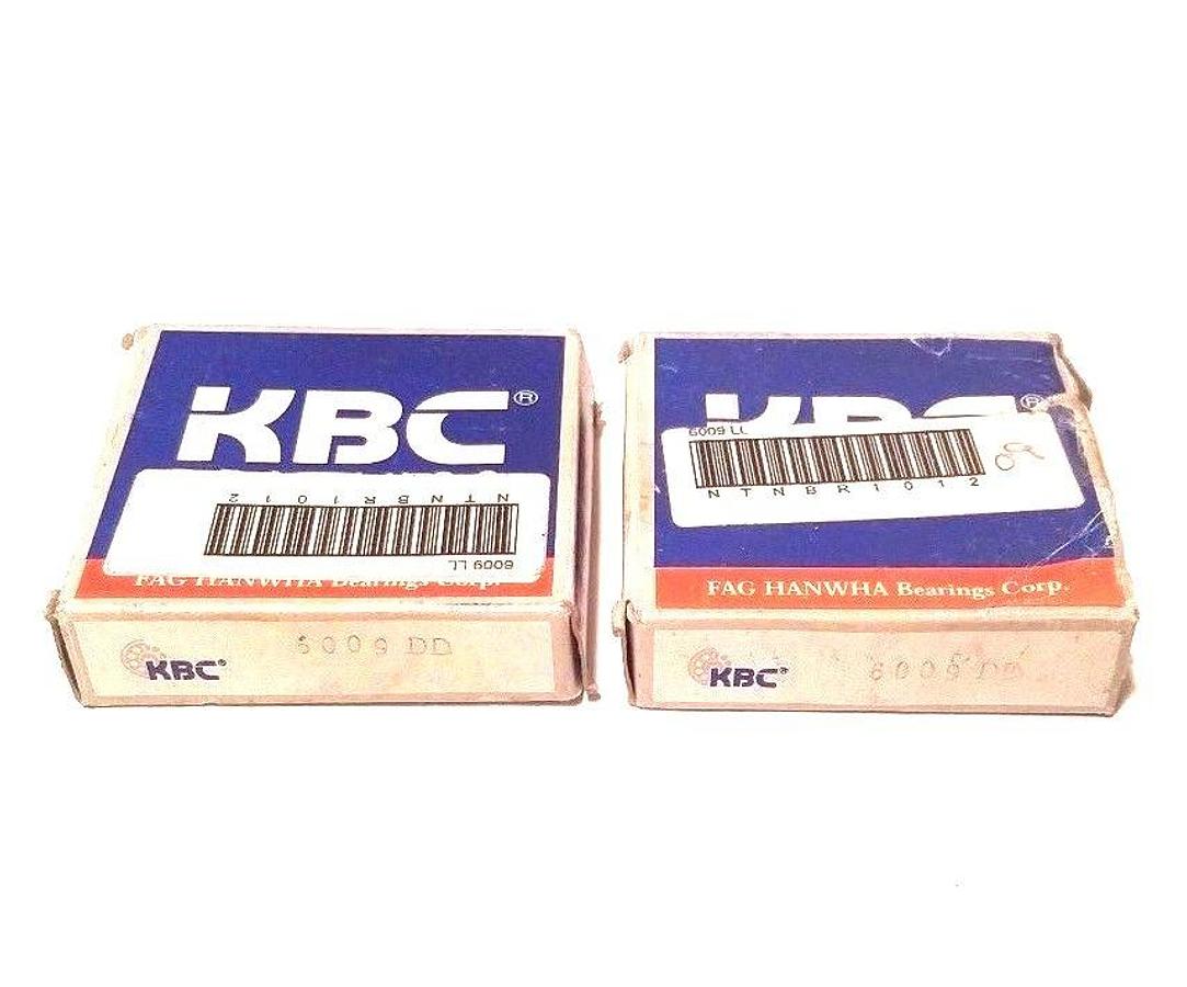 Used LOT OF 2 NIB KBC 6009DD BALL BEARINGS