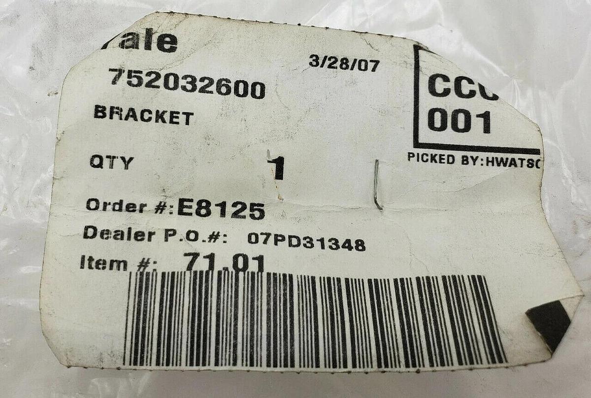 NEW YALE 752032600 FORKLIFT BRACKET 71.01