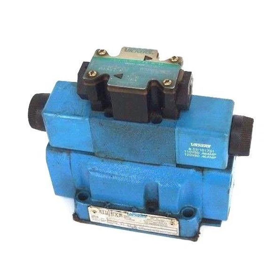 Used VICKERS DG5S4-046C-T-M-FW-B5-60 VALVE W/ DG4V-3S-6C-M-FW-B5-60 PILOT VALVE