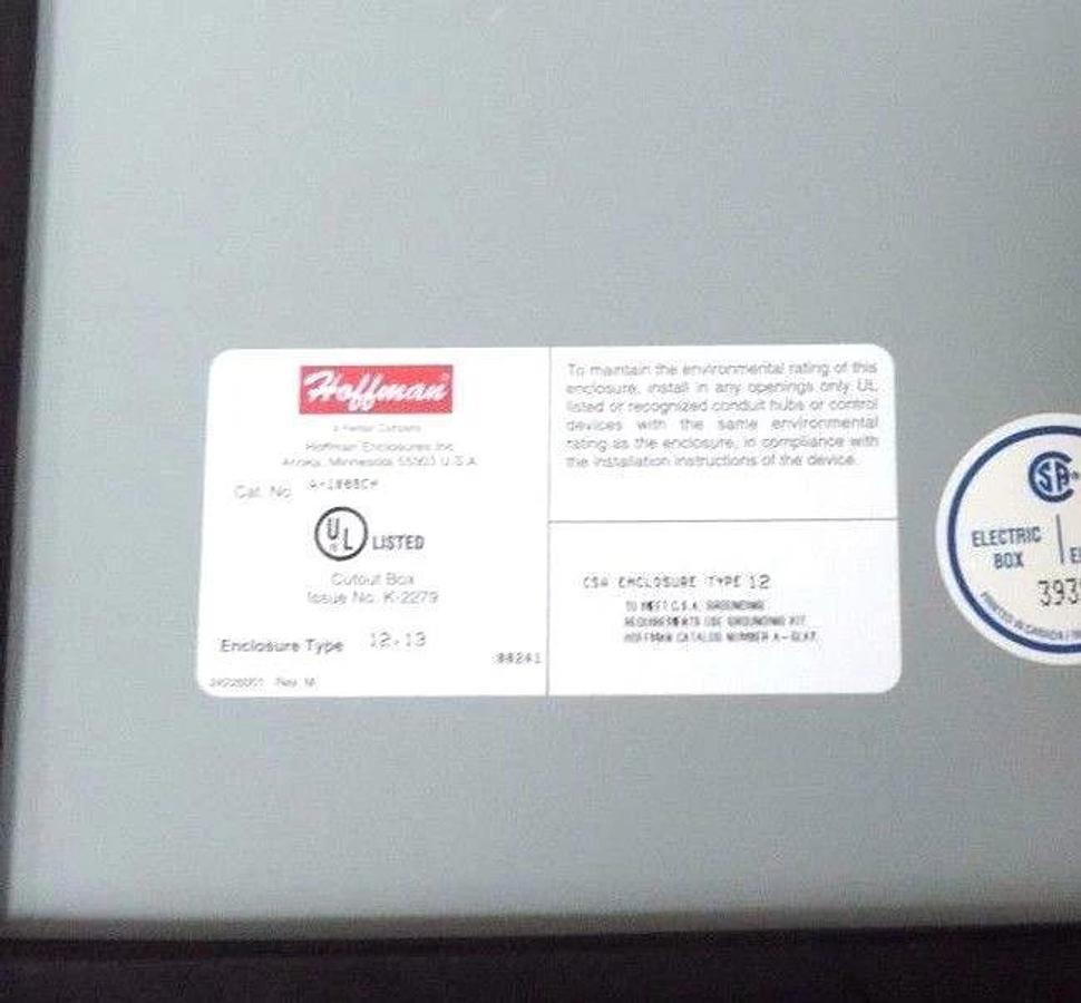 NEW MOORFEED CORP. 441026 CONTROL PANEL A-1008CH ENCLOSURE