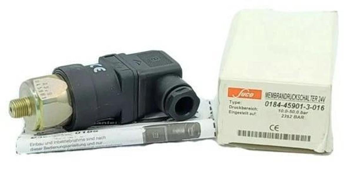 Used NIB SUCO 0184-45901-3-016 PRESSURE SWITCH 10.0-50.0 BAR