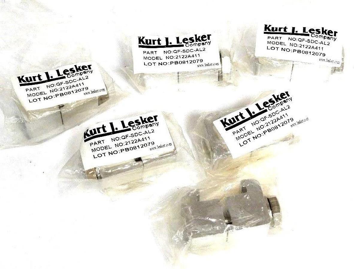 Used LOT OF 6 NEW KURT J. LESKER QF-SDC-AL2 ALUMINUM CLAMPS QFSDCAL2