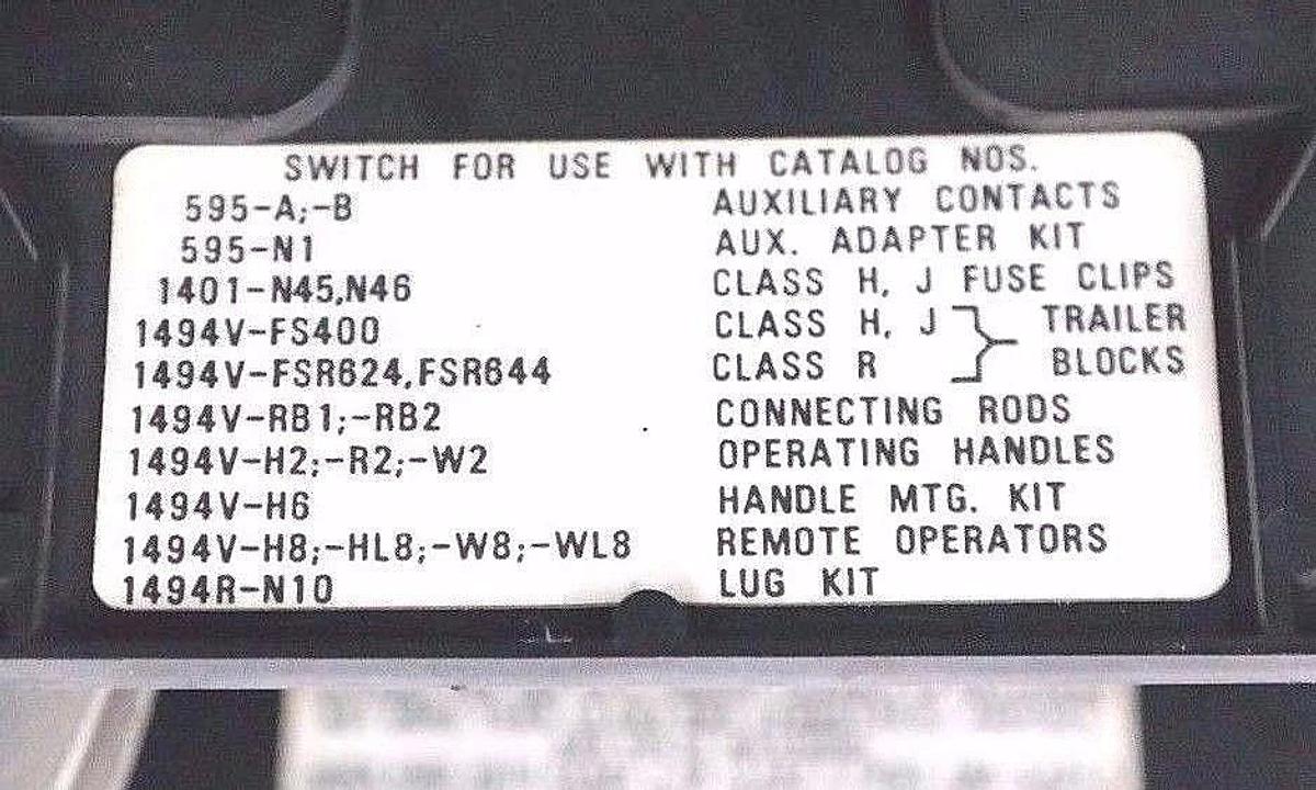 Used ALLEN BRADLEY DISCONNECT SWITCH
