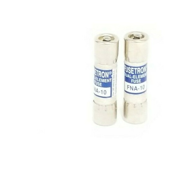 Used LOT OF 2 NEW FUSETRON FNA-10 DUAL-ELEMENT FUSES IR 10kA 125VAC FNA10