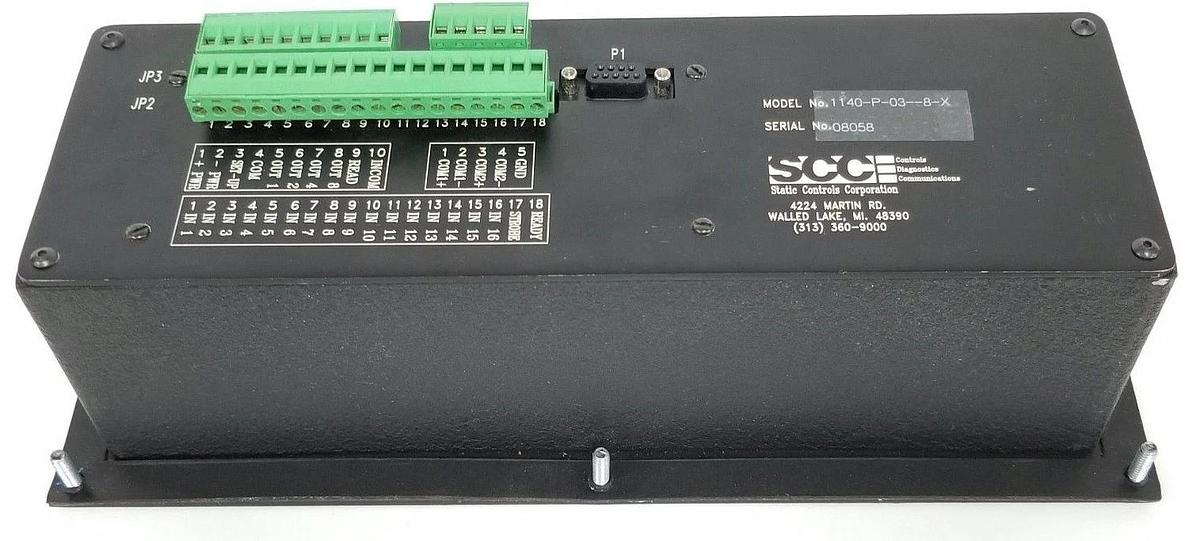 Used STATIC CONTROLS CORPORATION 1140-P-03-8-X OPERATOR INTERFACE 1140P038X