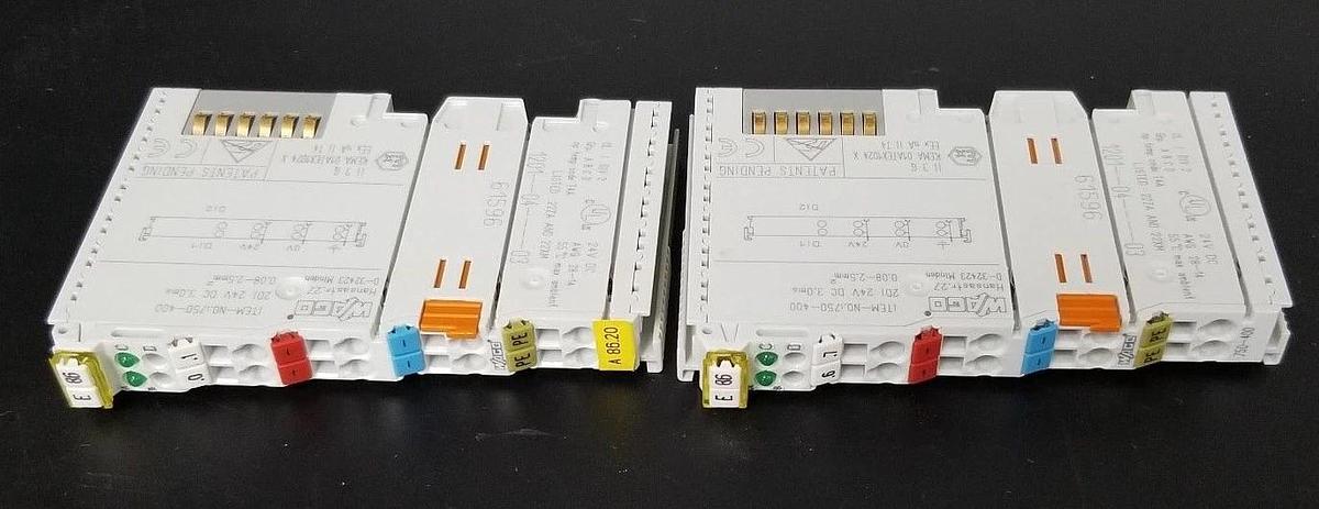 Used LOT OF 2 WAGO 750-400 2 CHAN IN 24VDC MODULES 750400