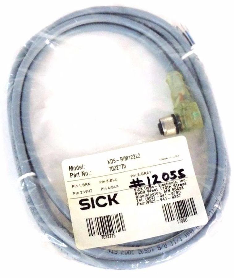 Used NEW SICK KD5-RIM122L2 CABLE FEMALE RIGHT-ANGLE P/N 7022775