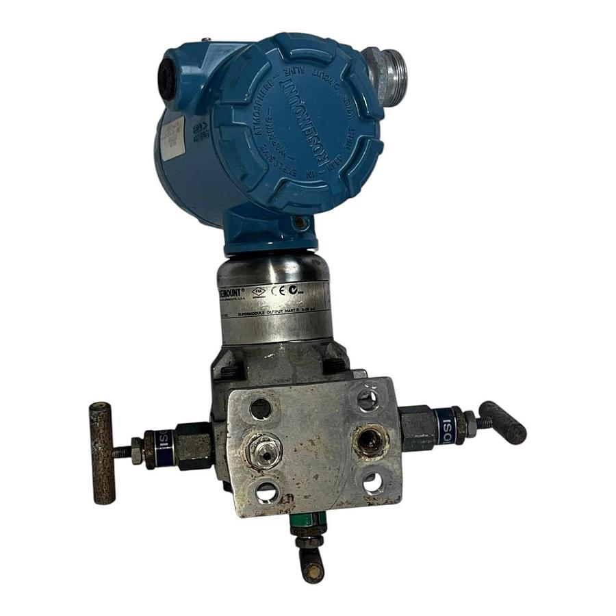 Used Rosemount 3051S2CD3A2A11A1AE5M5 Differential Transmitter W/ 3-Valve Manifold