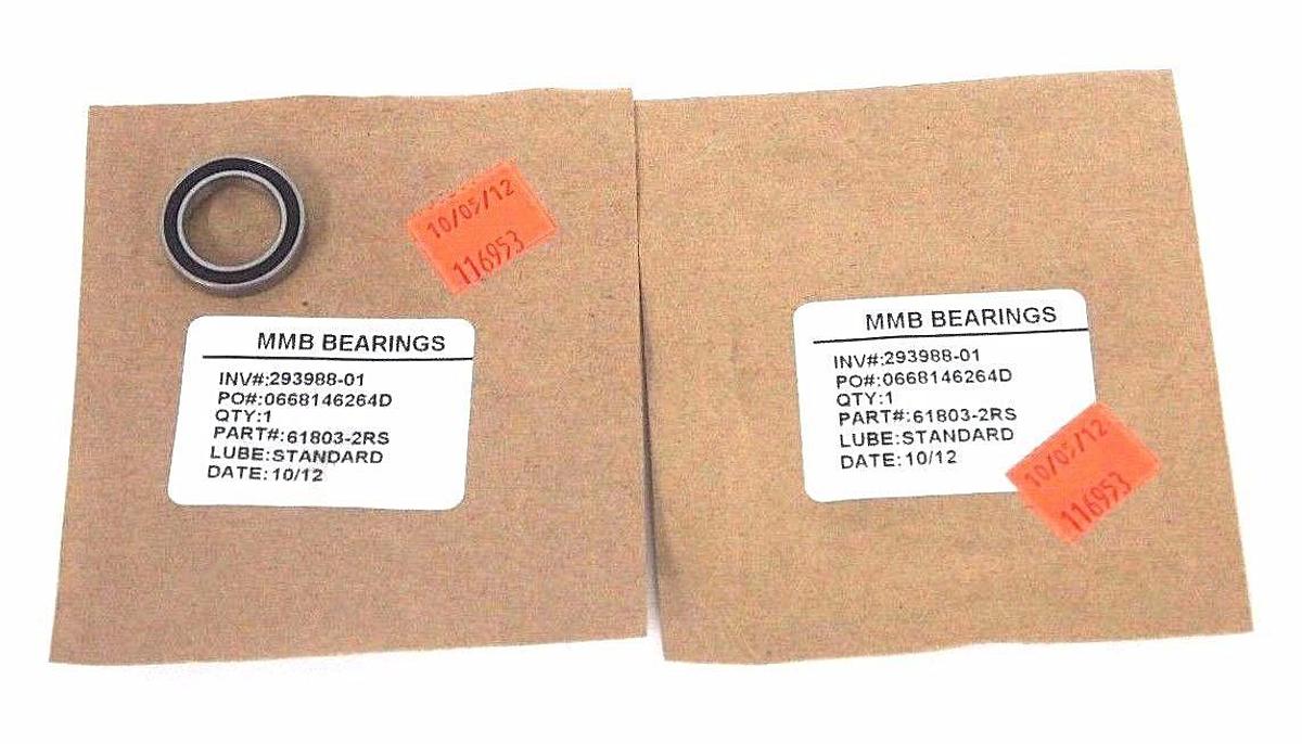 Used LOT OF 2 NEW MMB 61803-2RS BALL BEARINGS 618032RS