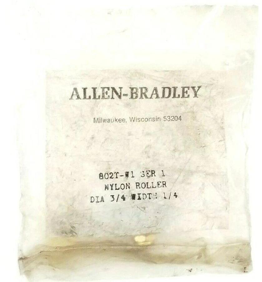 Used NEW ALLEN BRADLEY 802T-W1 NYLON ROLLER SER. 1 3/4'' DIA. 1/4'' WIDTH 802TW1