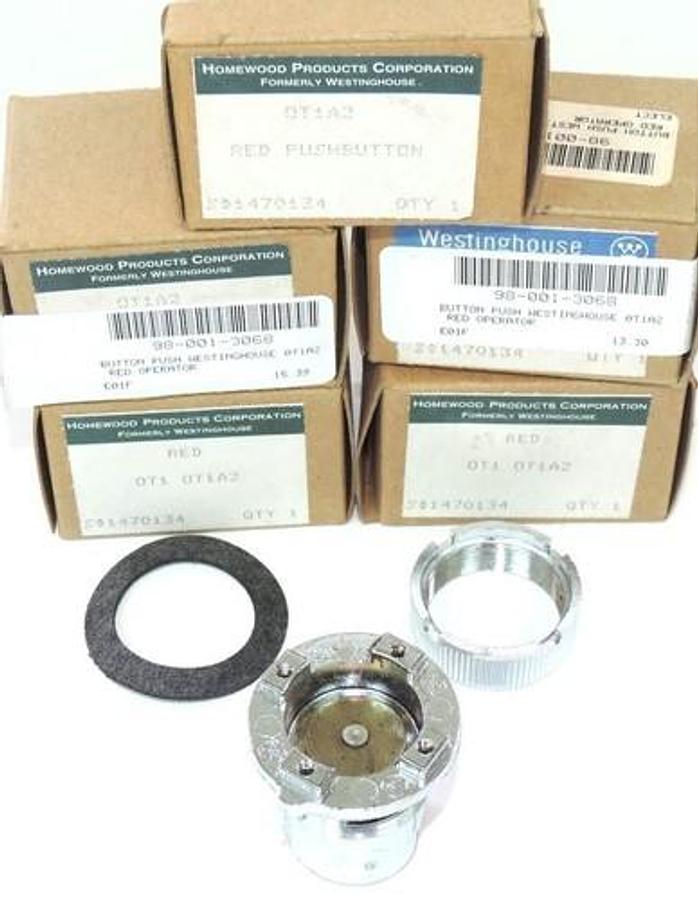 LOT OF 5 NIB WESTINGHOUSE OT1A2 PUSH BUTTONS RED OPERATOR