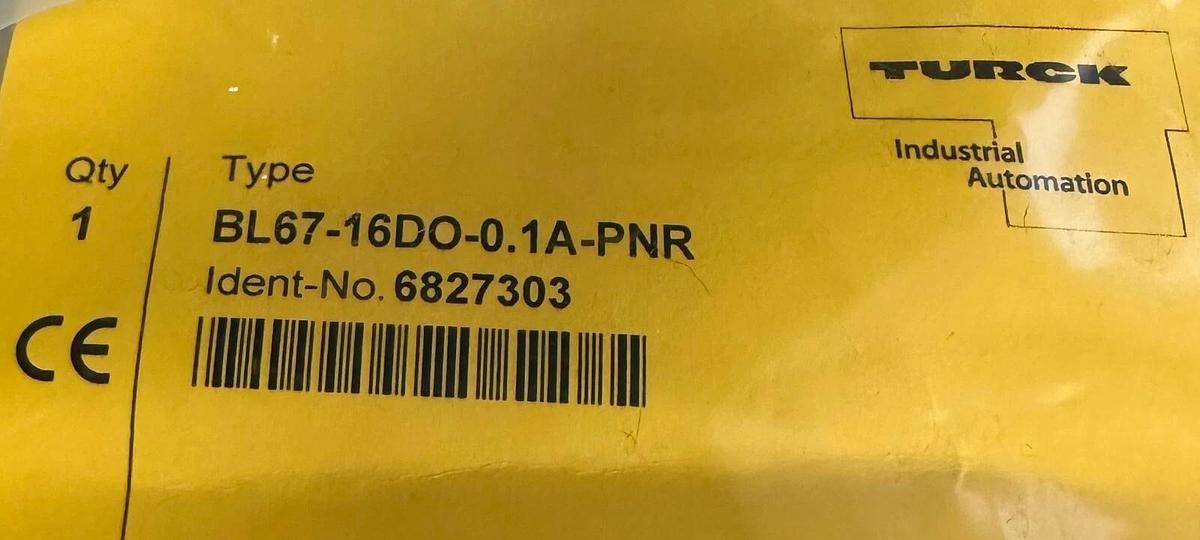 Used NEW TURCK BL67-16DO-0.1A-PNR / BL6716DO01APNR BL67 SYSTEM OUTPUT MODULE 6827303