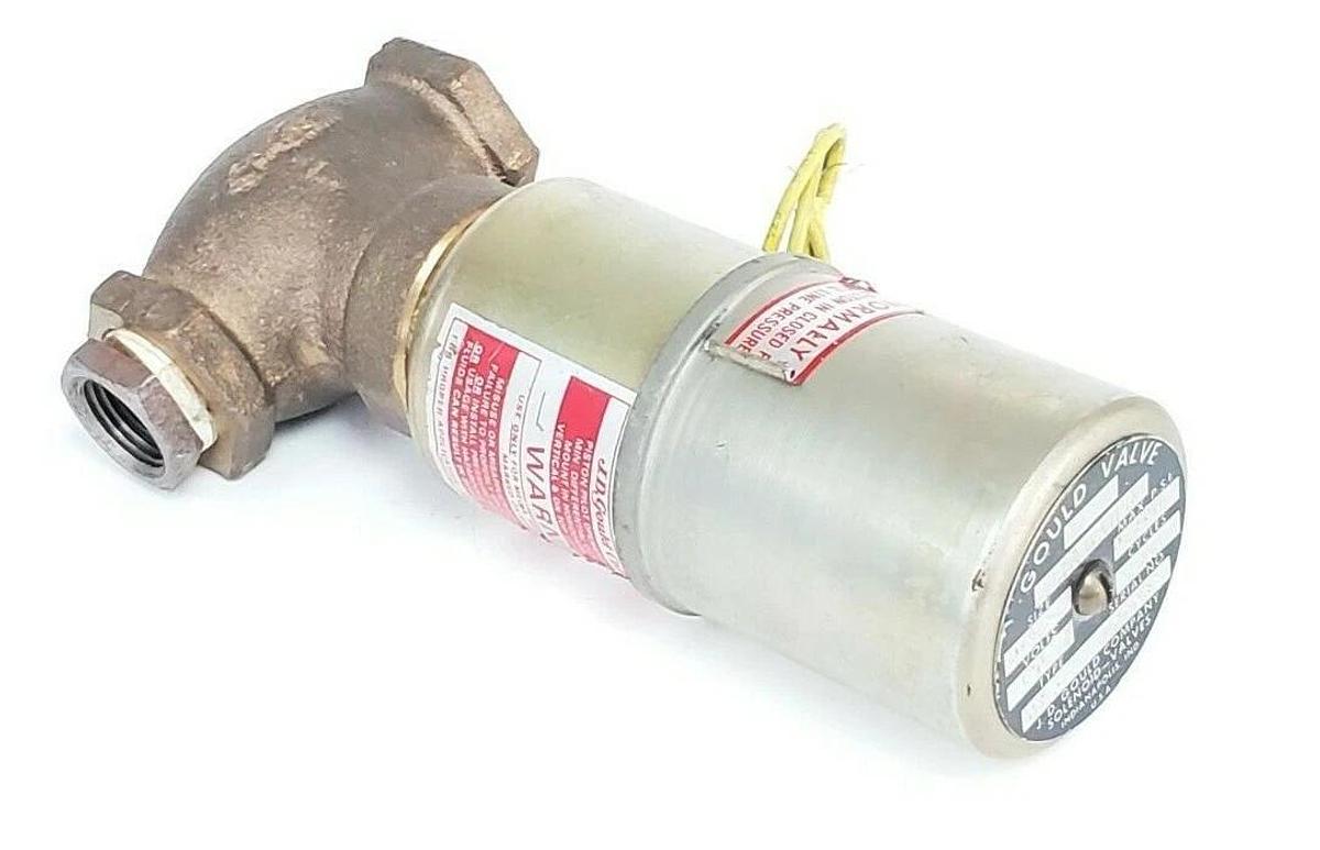 Used GOULD COMPANY QR-3 SOLENOID VALVE AIR/WATER 120V 5-150PSI 60CY SIZE: 3/4''