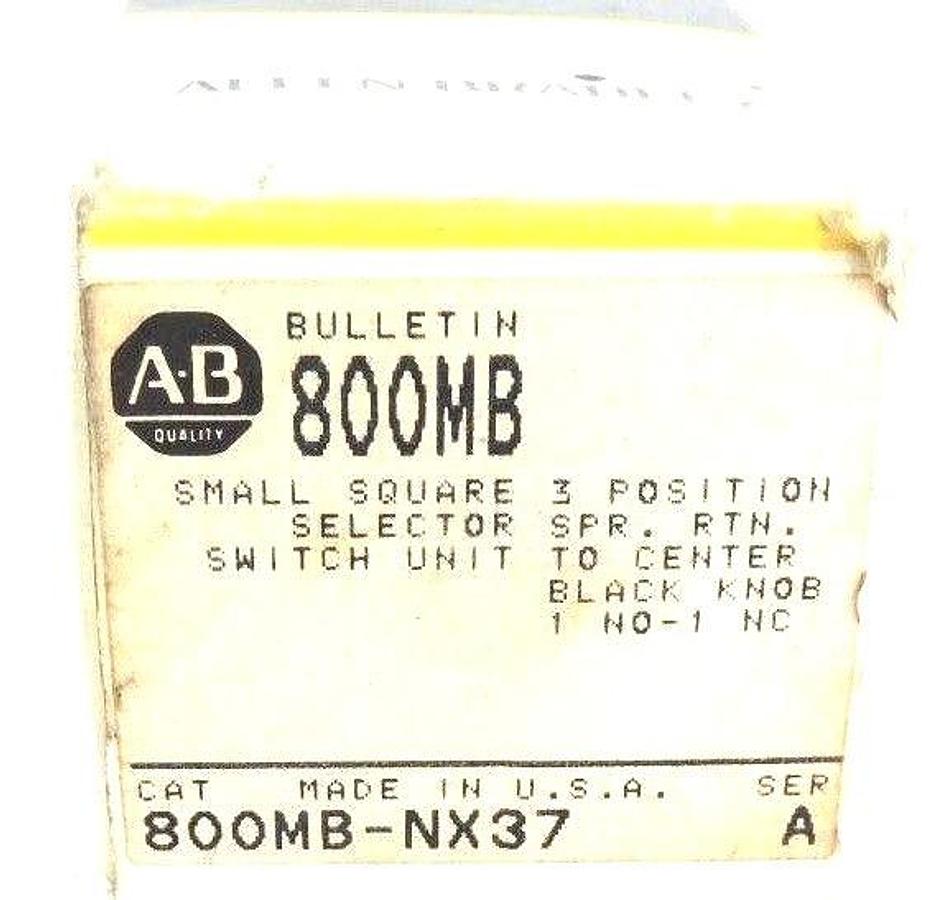 Used NEW ALLEN BRADLEY 800MB-NX37 SWITCH BASE & TOP SER. A (MISSING SELECTOR HANDLE)