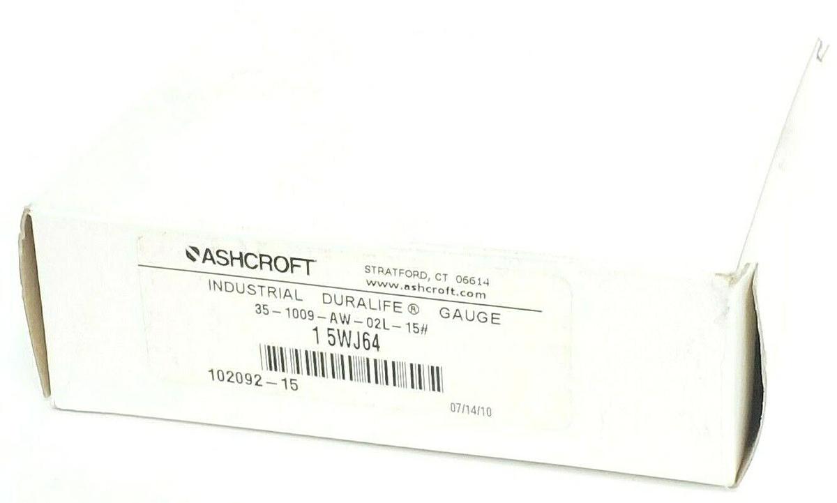 Used NIB ASHCROFT 35-1009-AW-02L-15# INDUSTRIAL GAUGE 15WJ64 102092-15