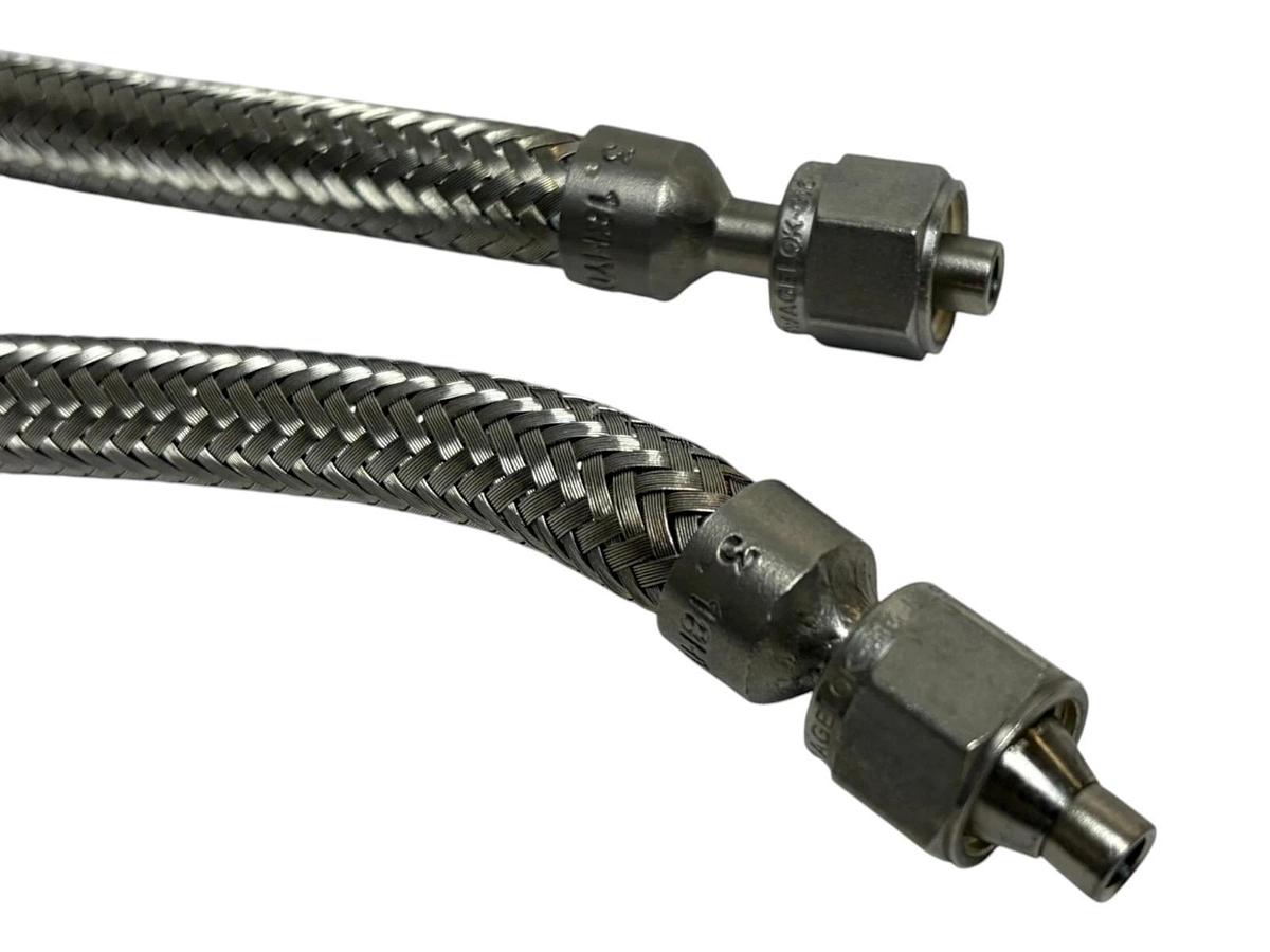 Swagelok Ball Valve 4Z-B6LJ-SSP-C3 Pressure Gauge Braided Stainless Hoses Lot