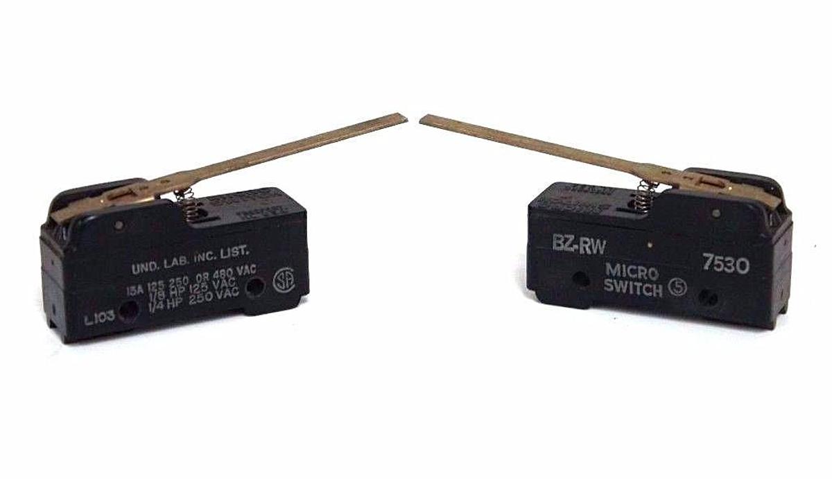 Used LOT OF 2 MICRO SWITCH BZ-RW LIMIT SWITCHES BZRW