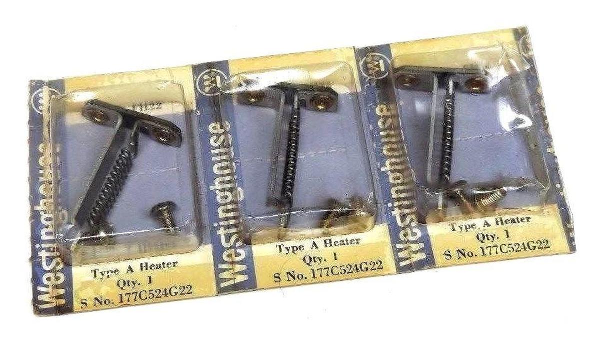 Used LOT OF 3 NEW WESTINGHOUSE 177C524G22 TYPE A HEATER ELEMENTS