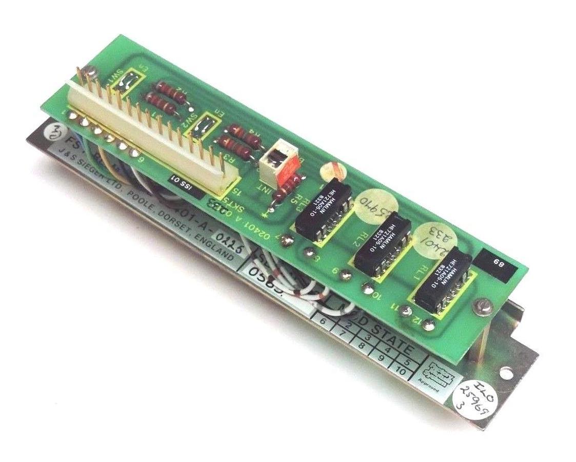 Used J&S SIEGER LTD 02401-A-0225 RELAY MODULE 02401A0225