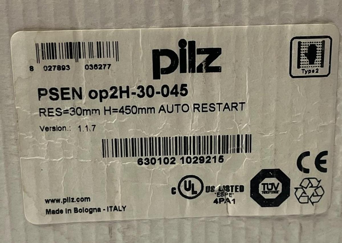 Used PILZ PSEN op2H-s-30-045 Safety Light Curtain Sender/Receiver Set 30mm Resolution