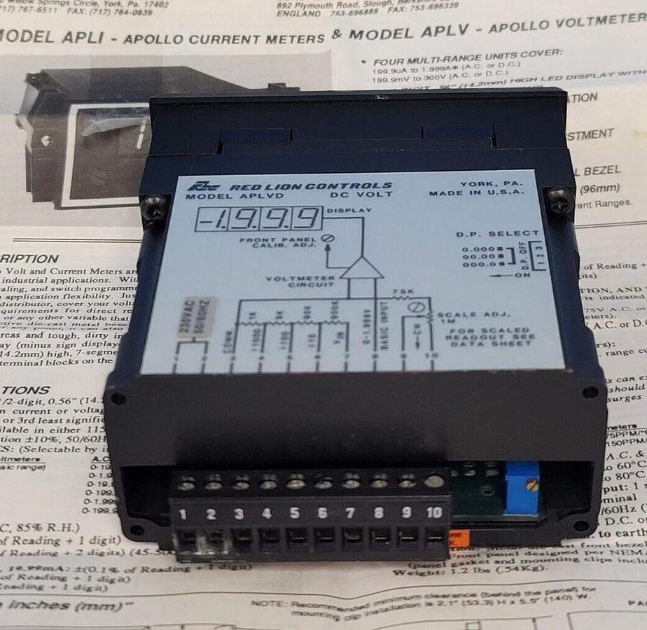 Used NEW RED LION APLVD410 PANEL VOLTMETER MODEL APLVD