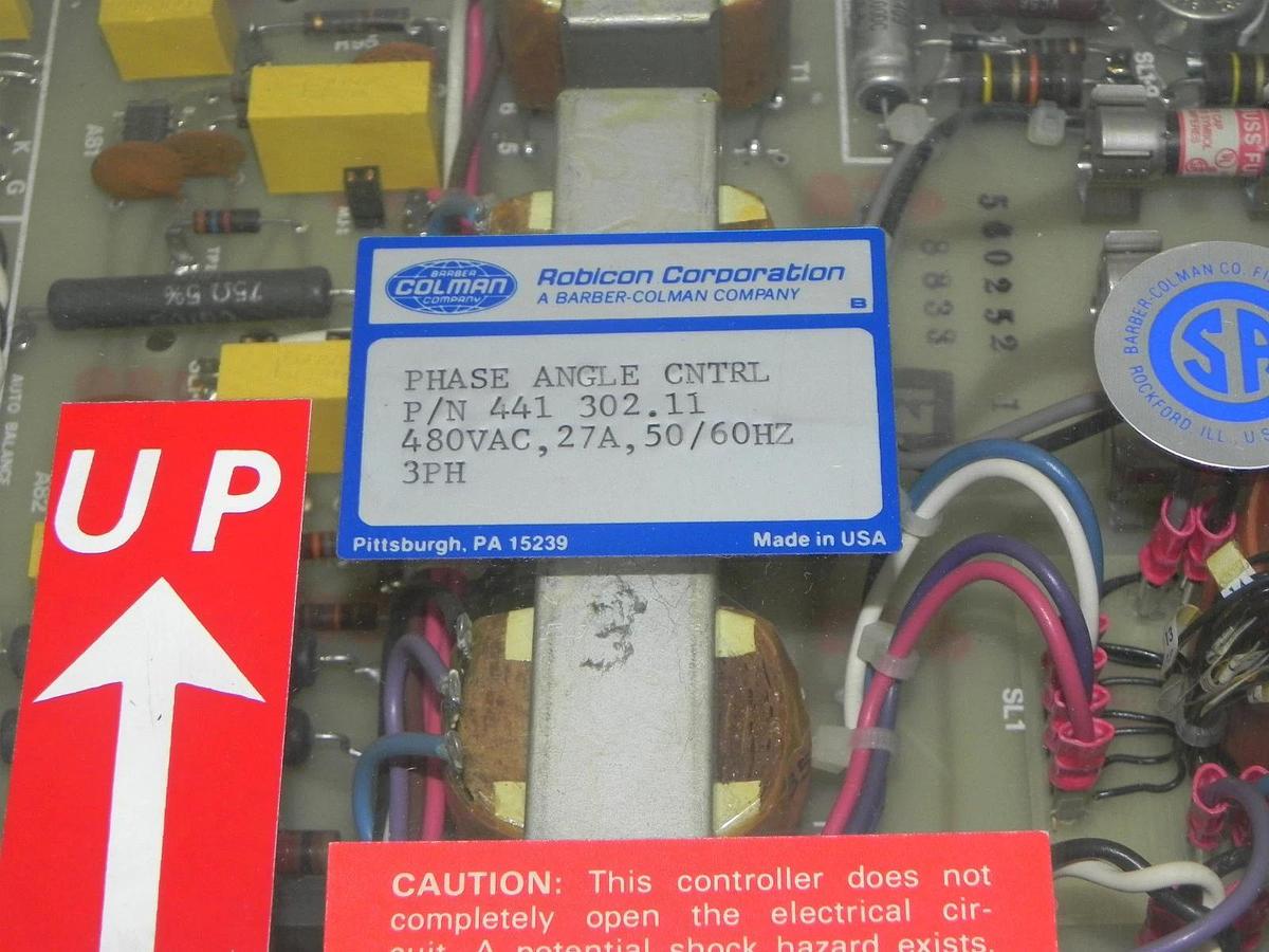 Used BARBER COLMAN 441 302.11 PHASE ANGLE CONTROL 480VAC, 27A, 3PH, 44130211