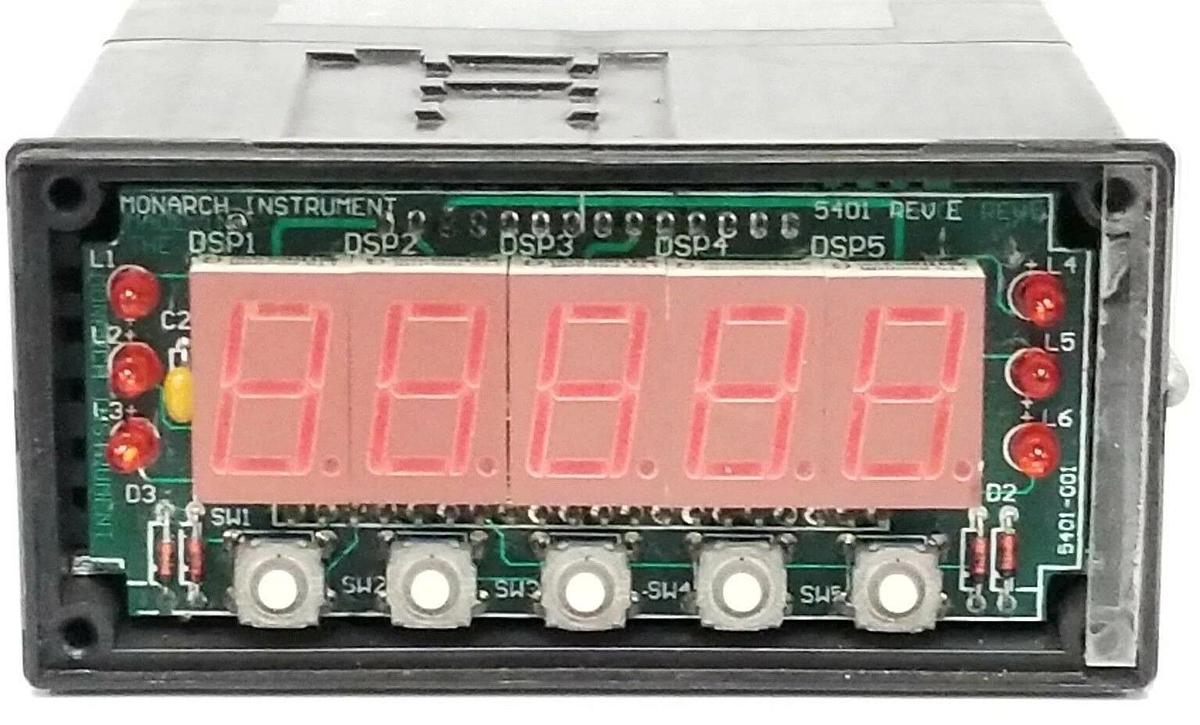 Used MONARCH INSTRUMENTS ACT-1.4 DIGITAL PANEL TACHOMETER ACT1.4 (MISSING FACEPLATE)
