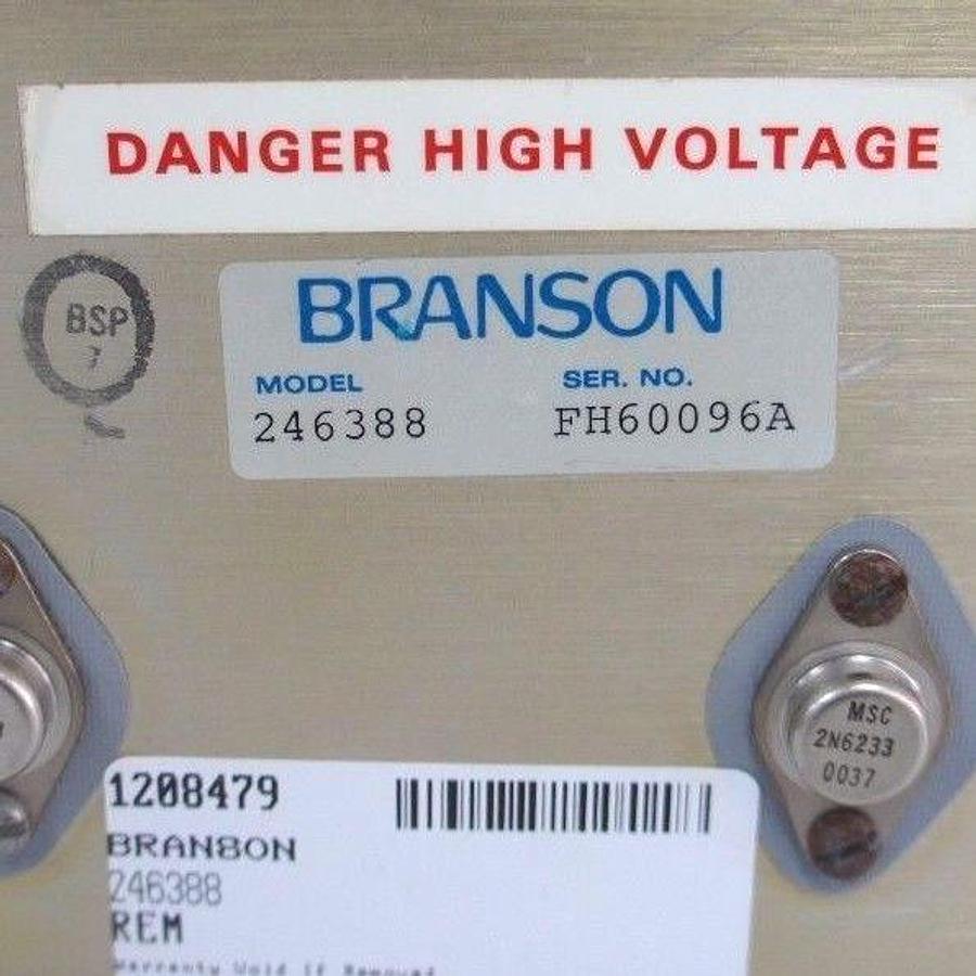 Used BRANSON ULTRASONICS 246388 POWER SUPPLY 150YKK, 085020, FX50103 - REPAIRED