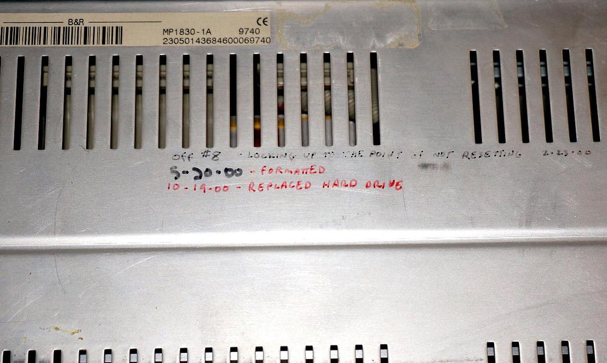 Used MINILINER B&R MP1830-1A OPERATOR INTERFACE REV. 97.10