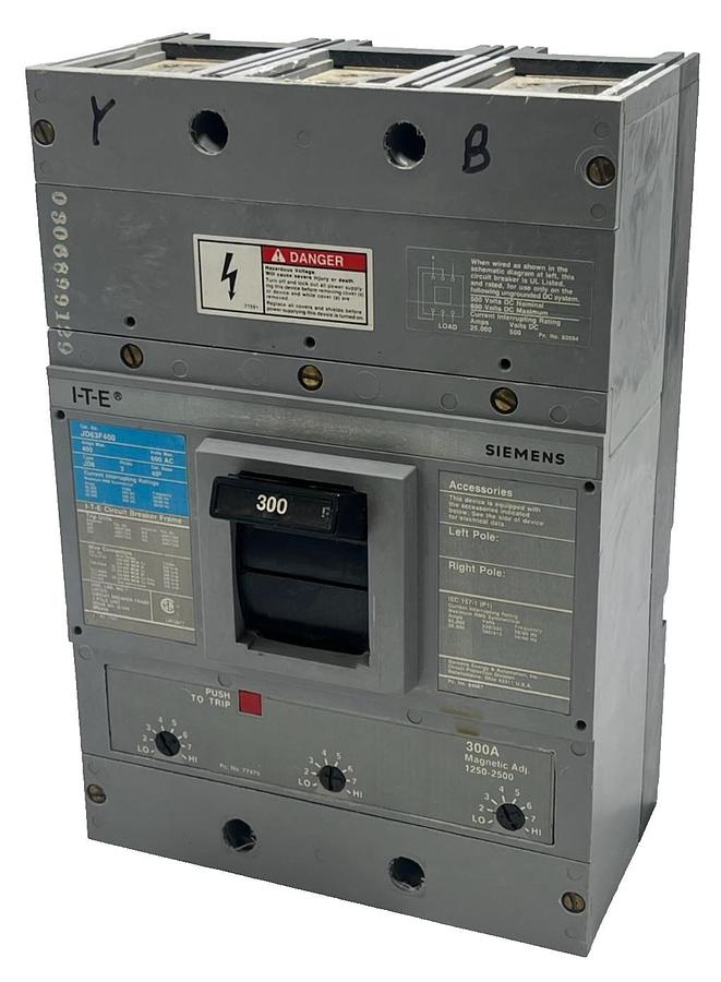 Siemens JXD63B400 Sentron Circuit Breaker 3 Pole 400 Amp 600V JXD6-A