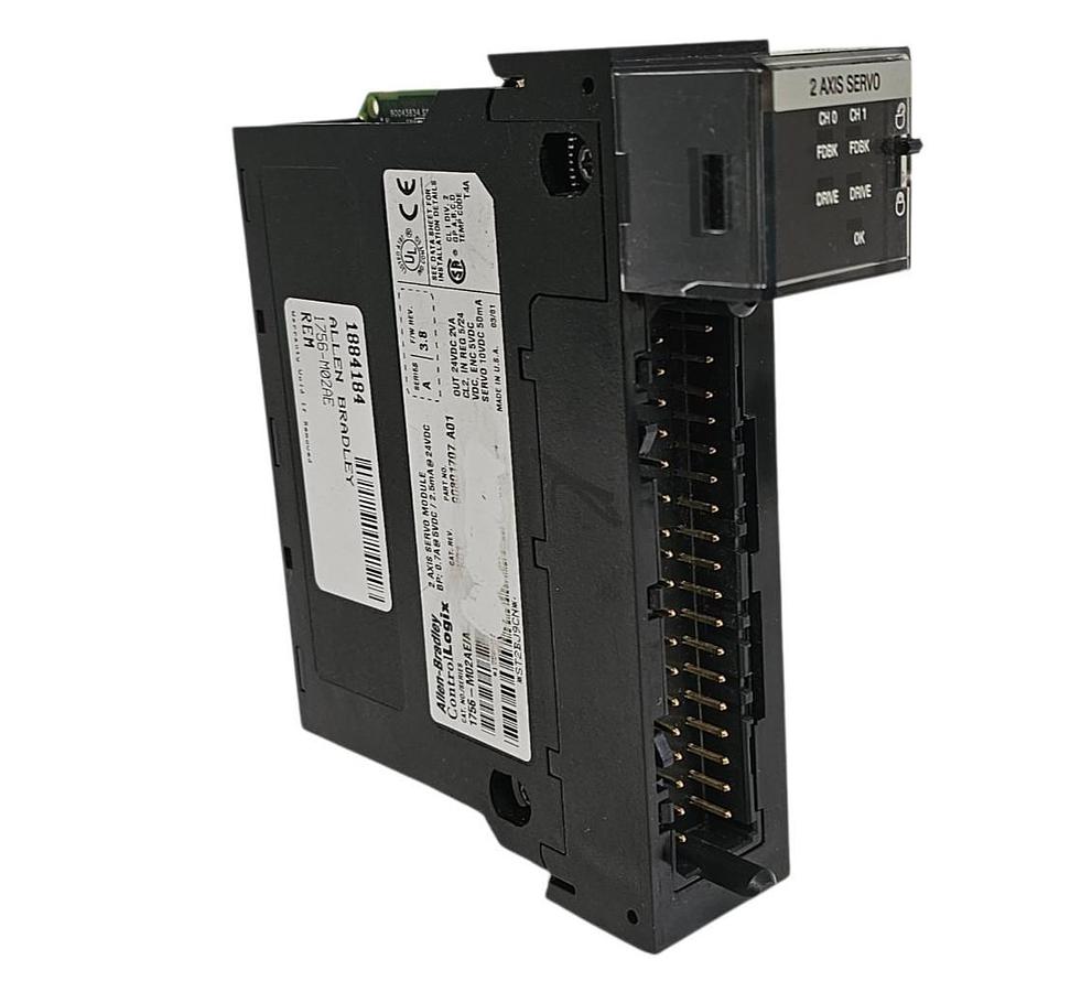 Used ALLEN BRADLEY 1756-M02AE/A 2 AXIS SERVO MODULE SER. A F/W REV. 3.8 1756-M02AE 612598172399
