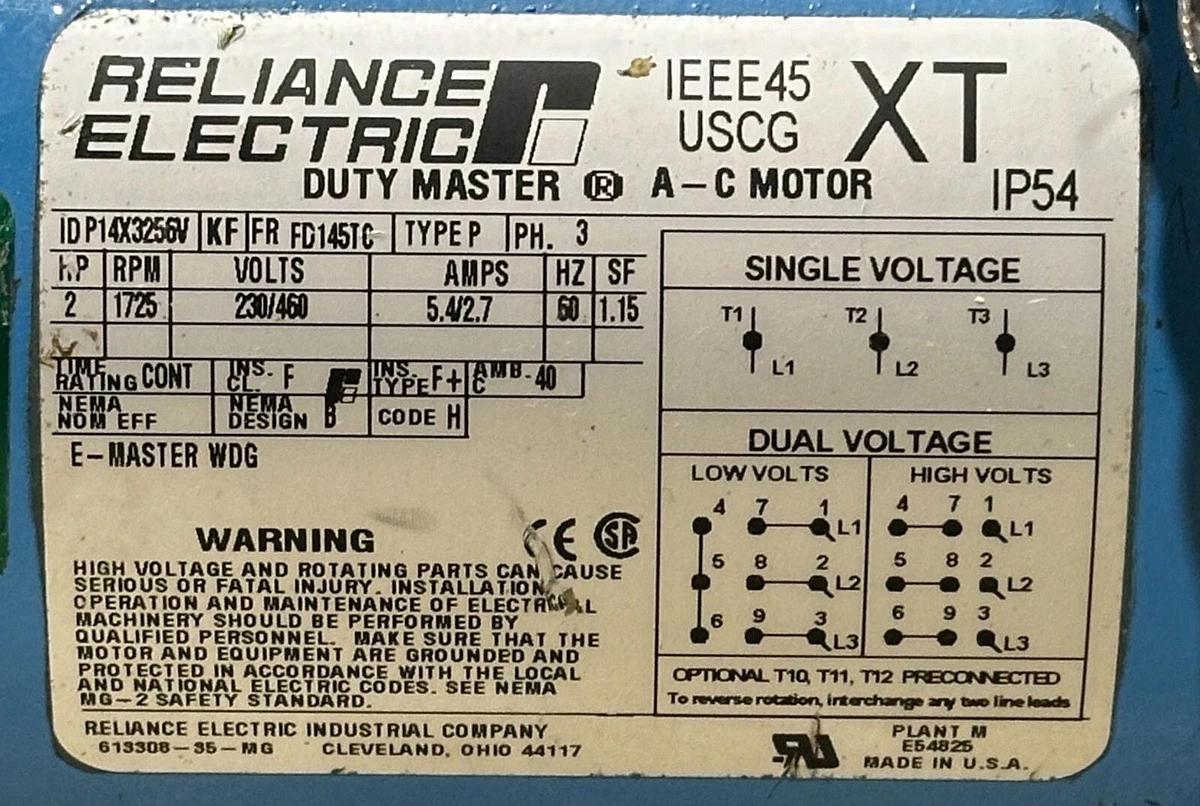 Used CHEMINEER 8-10876300 CLAMP-ON MIXER W/ RELIANCE P14X3256V 2HP DUTY MASTER MOTOR
