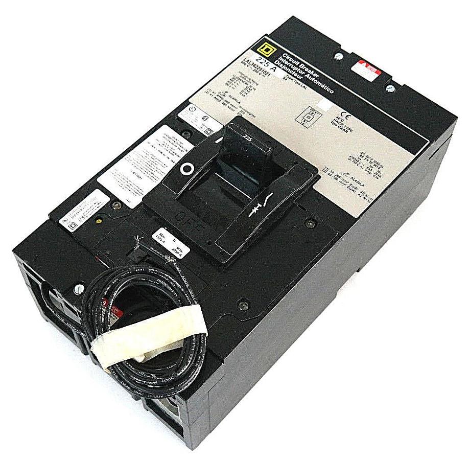 Used NEW SQUARE D LAL36225 FA/LA MOLDED CASE CIRCUIT BREAKER 600V 225A LAL362251021
