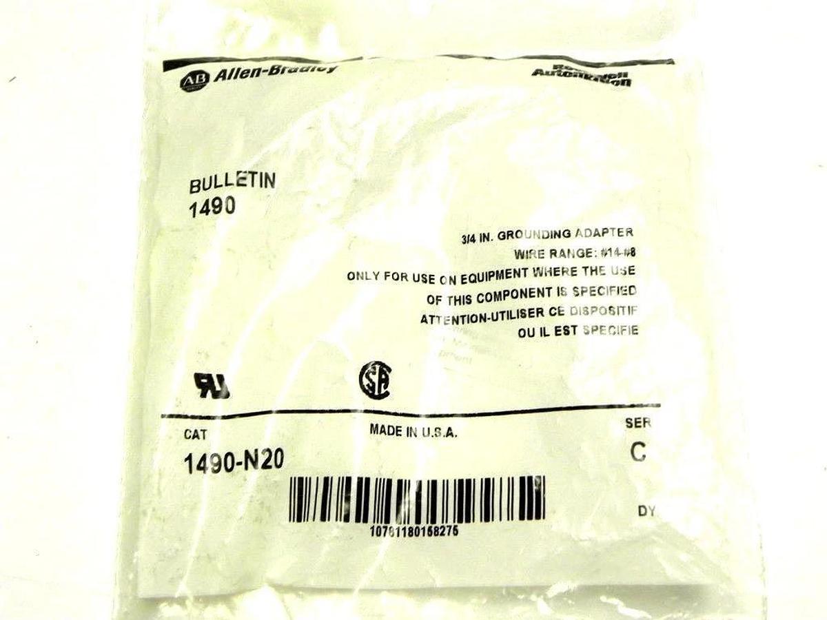 Used NEW ALLEN BRADLEY 1490-N20 ADAPTER GROUNDING 1490N20