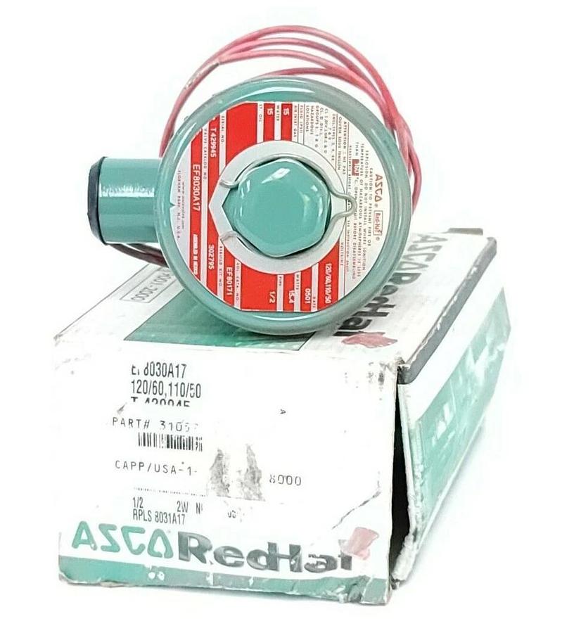 Used ASCO EF8030A17 SOLENOID VALVE 120/60, 110/50 PIPE: 1/2'' WATTS: 15.4 (IN BOX)