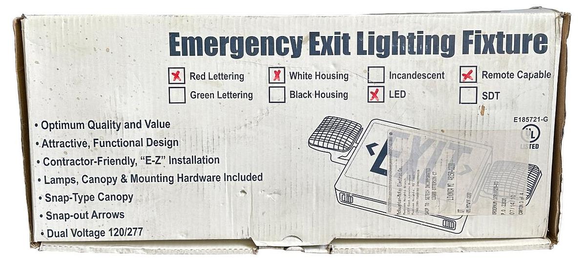 Used NEW EMERGENCY EXIT LIGHTING FIXTURE TXFCXTEU2RW2RC LED REMOTE CAPABLE EXIT SIGN